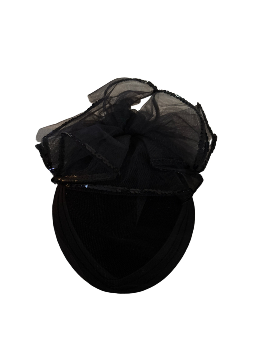 Women's Unbranded Black Tulle Sequin Fascinator Hat One Size